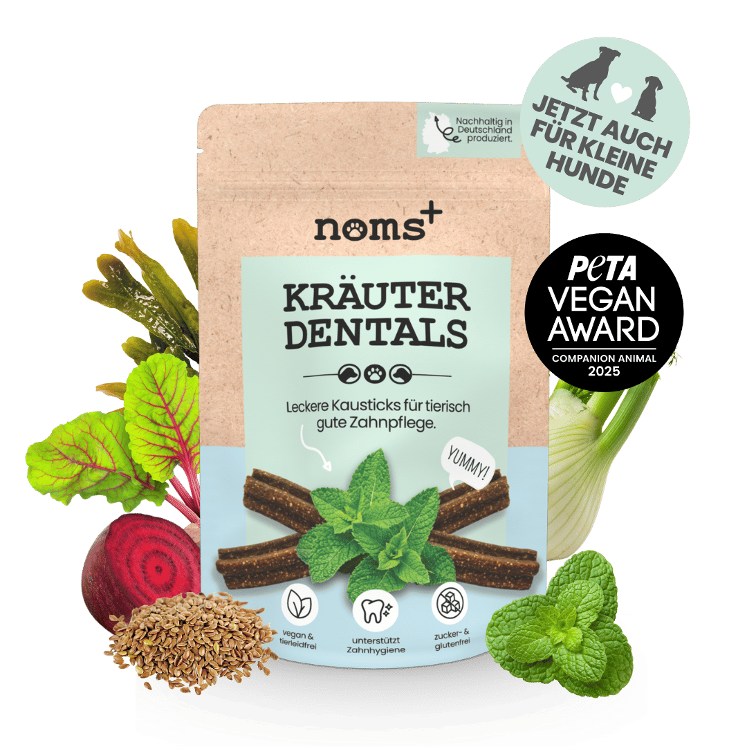 noms+ Kräuter Dentals für Hunde zur Zahn- und Darmpflege (150g)