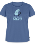 "Mir doch Miau" | Frauen Bio-T-Shirt mit Rundhals-Ausschnitt - Taubenblau