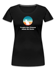 "Vergiss den Prinzen nimm die Katze!" | Frauen Bio T-Shirt - Schwarz