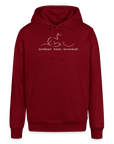 "Zertifizierte Katzen Servicekraft" | Unisex Bio Hoodie - Burgunderrot