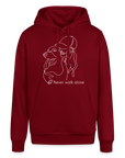 "Never walk alone!" | Frauen Bio-Hoodie - Burgunderrot