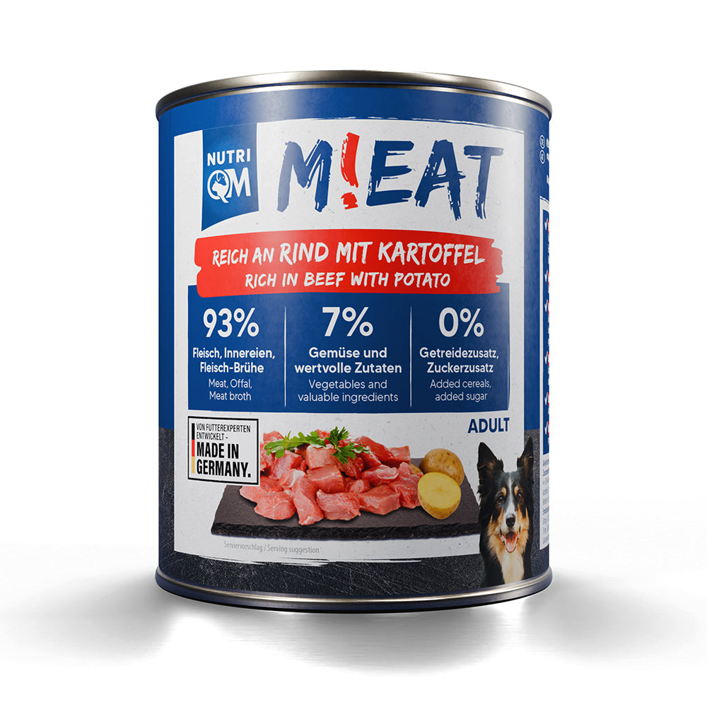 NutriQM Nassfutter M!eat Rind & Kartoffel – Hundefutter – zoo.de