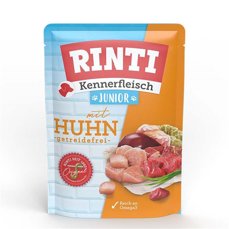 RINTI Kennerfleisch Pouch Junior mit Huhn  Hundefutter  zoo.de