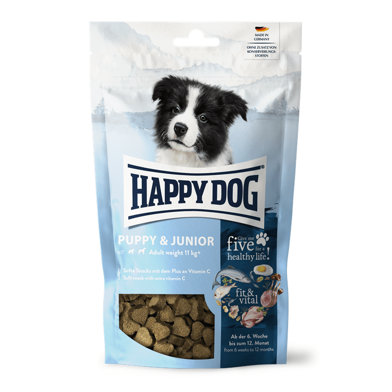 Artikel mit dem Namen HappyDog Snack fit&vital Puppy & Junior im Shop von zoo.de , dem Onlineshop für nachhaltiges Hundefutter und Katzenfutter.