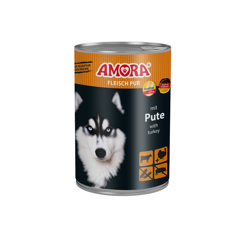 AMORA Dog Fleisch Pur mit Pute – Nassfutter getreidefrei – zoo.de