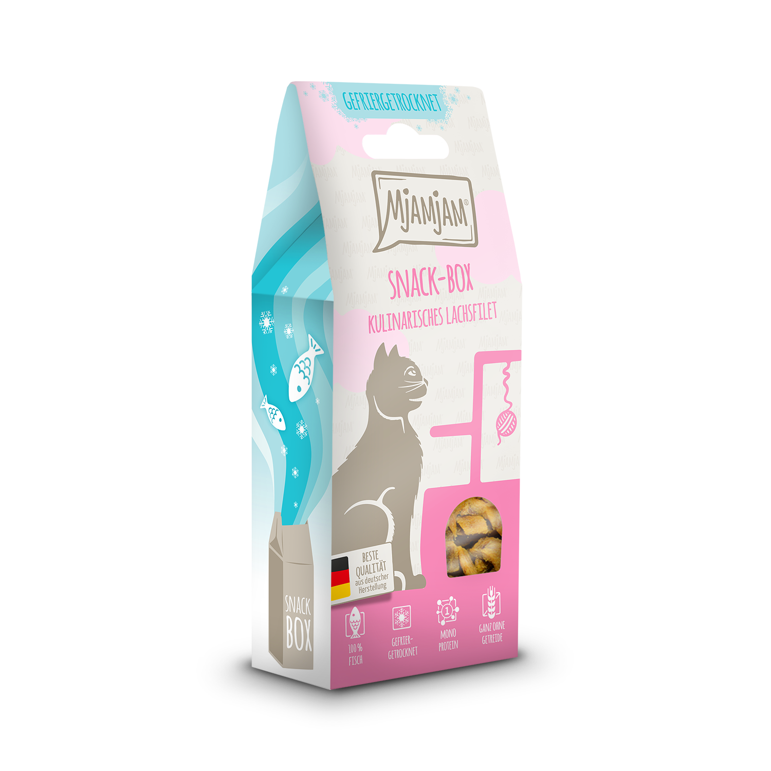 MjAMjAM - Katze - Snackbox kulinarisches Lachsfilet