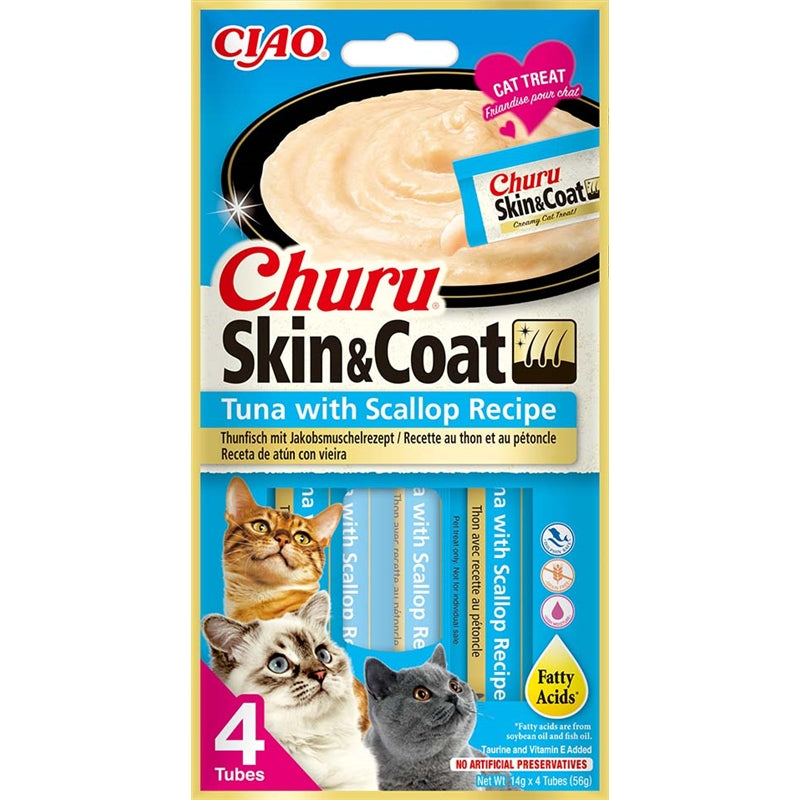Inaba Cat Churu Skin&Coat Tuna with Scallop Recipe