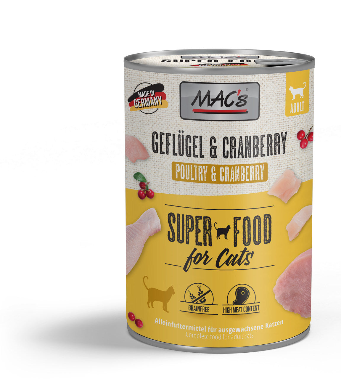 MAC's Cat Geflügel & Cranberry – Nassfutter getreidefrei – zoo.de