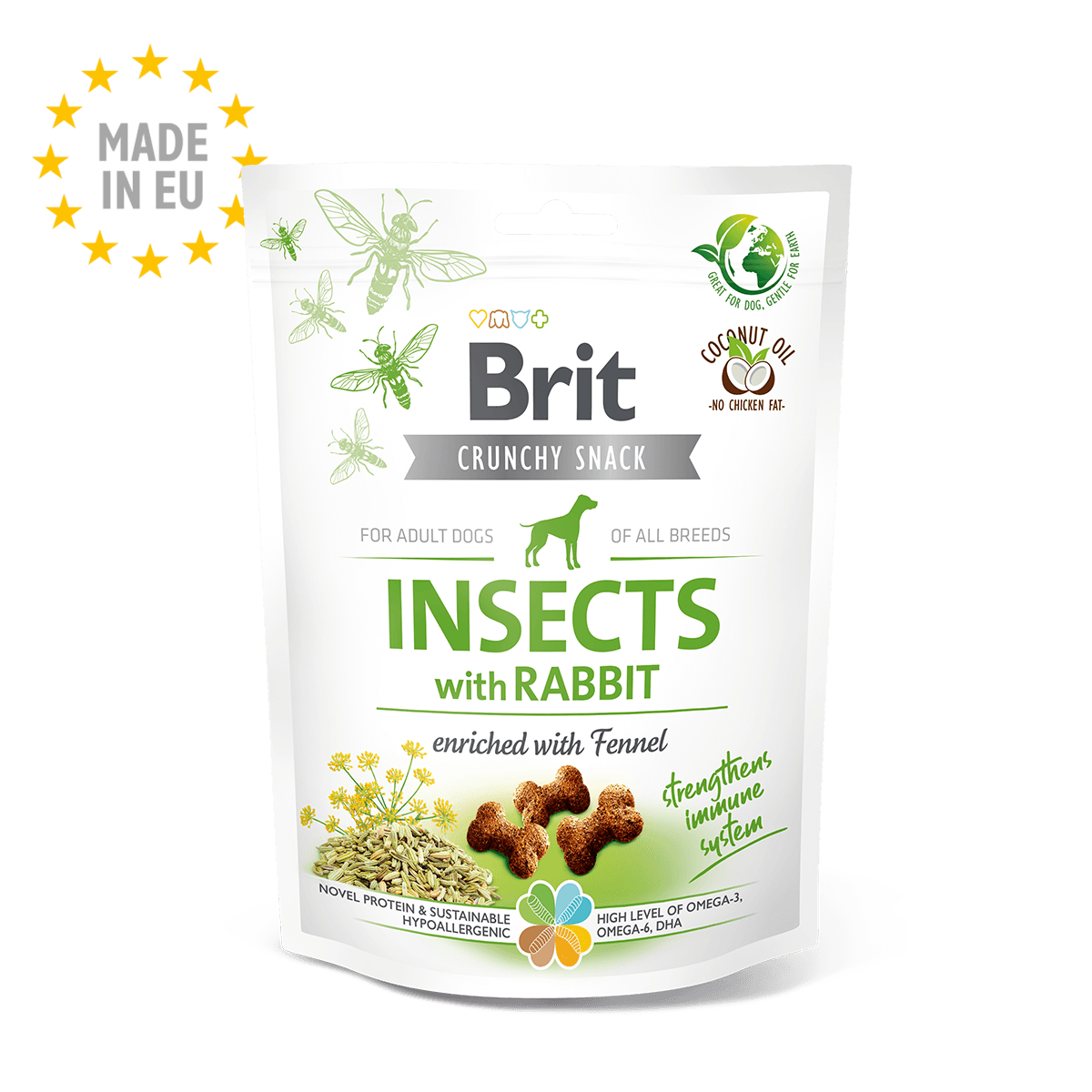 BRIT Crunchy Cracker Hund Insects with Rabbit enriched with Fennel