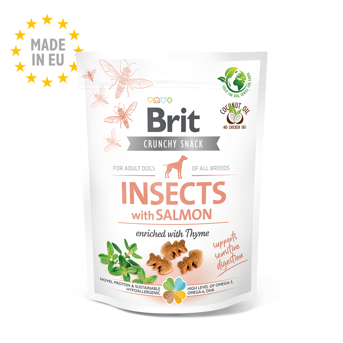 BRIT Crunchy Cracker Hund Insects with Salmon enriched with Thyme
