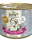 Artikel mit dem Namen Betty's Landhausküche Katze SENIOR Hühnchen & Kürbis im Shop von zoo.de , dem Onlineshop für nachhaltiges Hundefutter und Katzenfutter.