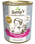 Artikel mit dem Namen Betty's Landhausküche Katze SENIOR Hühnchen & Kürbis im Shop von zoo.de , dem Onlineshop für nachhaltiges Hundefutter und Katzenfutter.