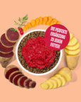 Artikel mit dem Namen FAIR&FRESH Topping Rote Beete,Kartoffel,Karotte im Shop von zoo.de , dem Onlineshop für nachhaltiges Hundefutter und Katzenfutter.