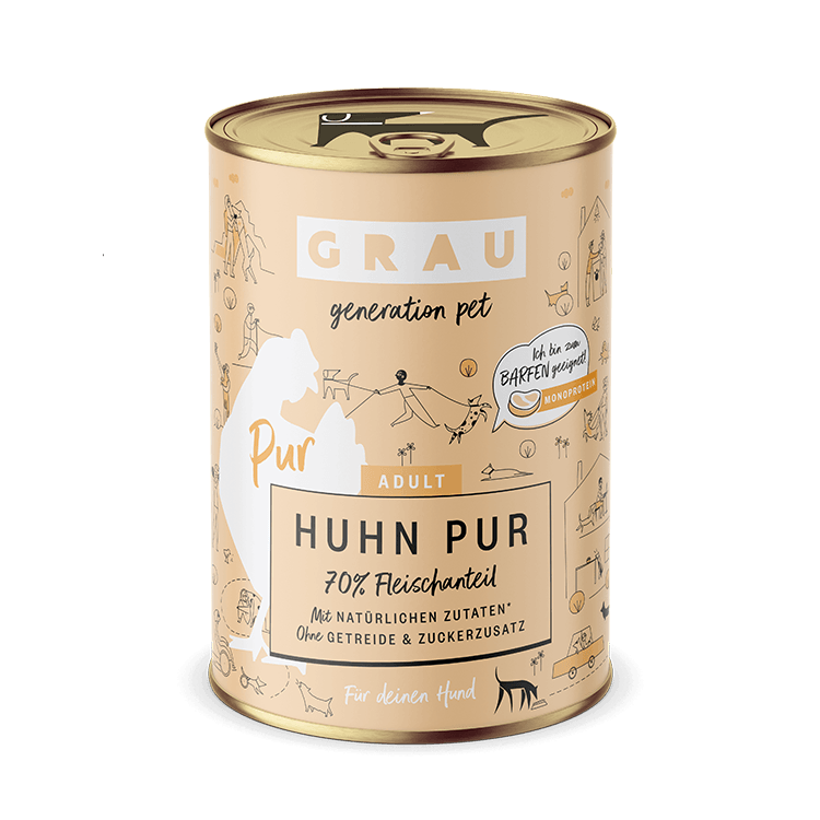 getreidefreies nassfutter hund Grau Hund Huhn Pur – Nassfutter getreidefrei – zoo.de
