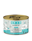 Grau Hund Lamm mit Vollkornreis