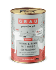 Grau Hund Puppy/Junior mit Huhn, Rind und Hirse