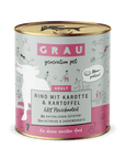 Grau Hund Rind mit Karotte & Kartoffel
