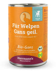 Herrmanns Hund Welpe Bio-Gans, Spinat, Kartoffeln, Bio Beeren