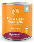 Herrmanns Hund Welpe Bio-Gans, Spinat, Kartoffeln, Bio Beeren
