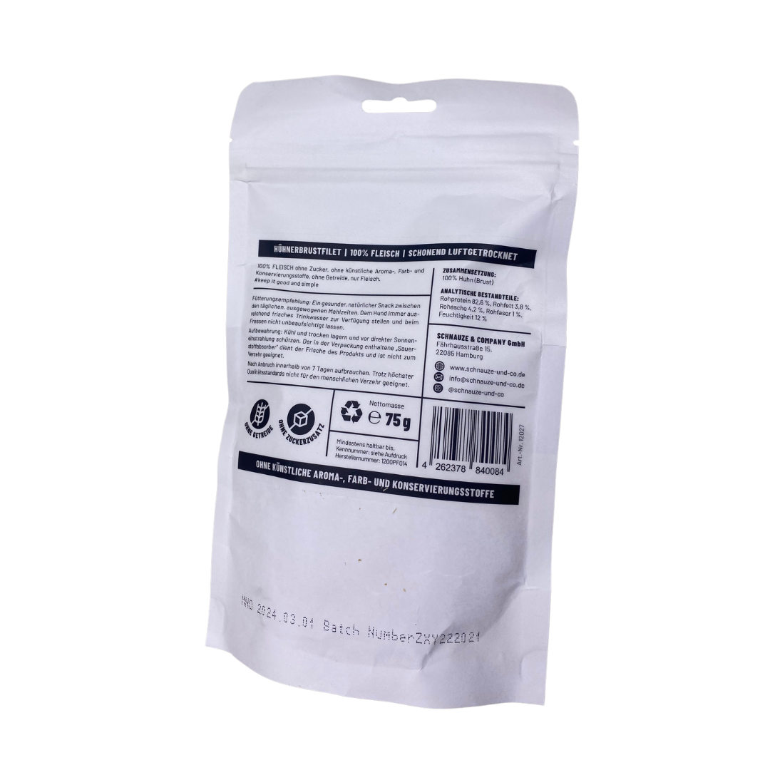 Schnauze & Co. FLEISCH Hühnerbrustfilet schonend ofengetrocknet (75 g)