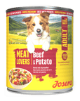 Josera Meat Lovers Menu Beef & Potato Hundenassfutter, Dose Frontansicht