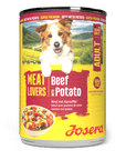 Josera Meat Lovers Menu Beef & Potato Hundenassfutter, Dose seitlich gedreht