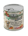 Artikel mit dem Namen Landfleisch Dog Classic Ente mit Lamm, Kartoffeln und Gartengemüse im Shop von zoo.de , dem Onlineshop für nachhaltiges Hundefutter und Katzenfutter.