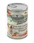 Artikel mit dem Namen Landfleisch Dog Classic Ente mit Lamm, Kartoffeln und Gartengemüse im Shop von zoo.de , dem Onlineshop für nachhaltiges Hundefutter und Katzenfutter.