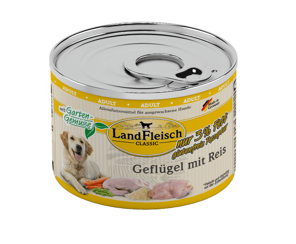 Landfleisch Dog Classic Geflgel mit Reis und Gartengems...  zoo.de