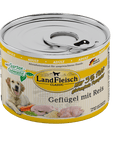 Artikel mit dem Namen Landfleisch Dog Classic Geflügel mit Reis und Gartengemüse extra mager im Shop von zoo.de , dem Onlineshop für nachhaltiges Hundefutter und Katzenfutter.