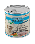 Artikel mit dem Namen Landfleisch Dog Classic Geflügelherzen und Seelachs mit Gartengemüse im Shop von zoo.de , dem Onlineshop für nachhaltiges Hundefutter und Katzenfutter.