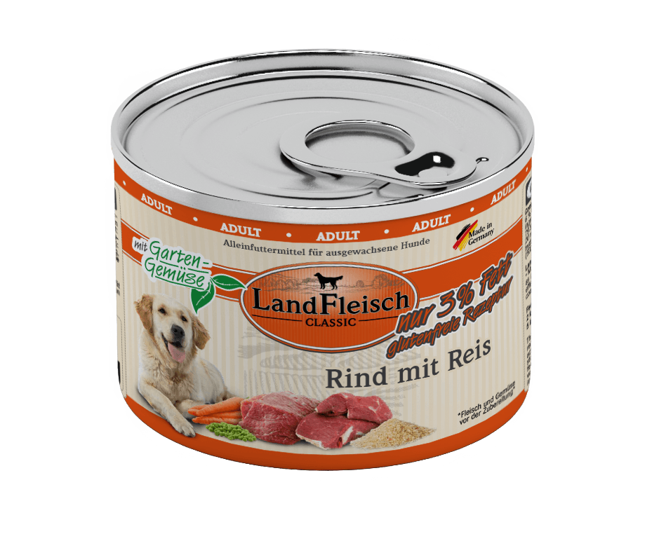 Landfleisch Dog Classic Rind mit Reis und Gartengemse ex...  zoo.de