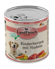 Landfleisch Dog Classic Rinderherzen mit Nudeln und Gartengemüse