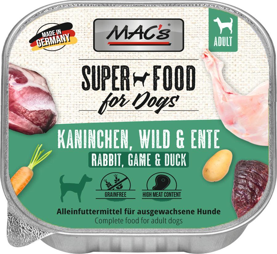 MAC's DOG Kaninchen, Wild & Ente – Nassfutter getreidefrei – zoo.de