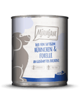 Artikel mit dem Namen MjAMjAM - Hund - Hühnchen & Forelle im Shop von zoo.de , dem Onlineshop für nachhaltiges Hundefutter und Katzenfutter.