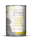 Artikel mit dem Namen MjAMjAM - Katze - DUO Ente, Pute & Kürbis im Shop von zoo.de , dem Onlineshop für nachhaltiges Hundefutter und Katzenfutter.