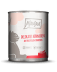 Artikel mit dem Namen MjAMjAM - Katze - Hühnchen & Erdbeeren im Shop von zoo.de , dem Onlineshop für nachhaltiges Hundefutter und Katzenfutter.
