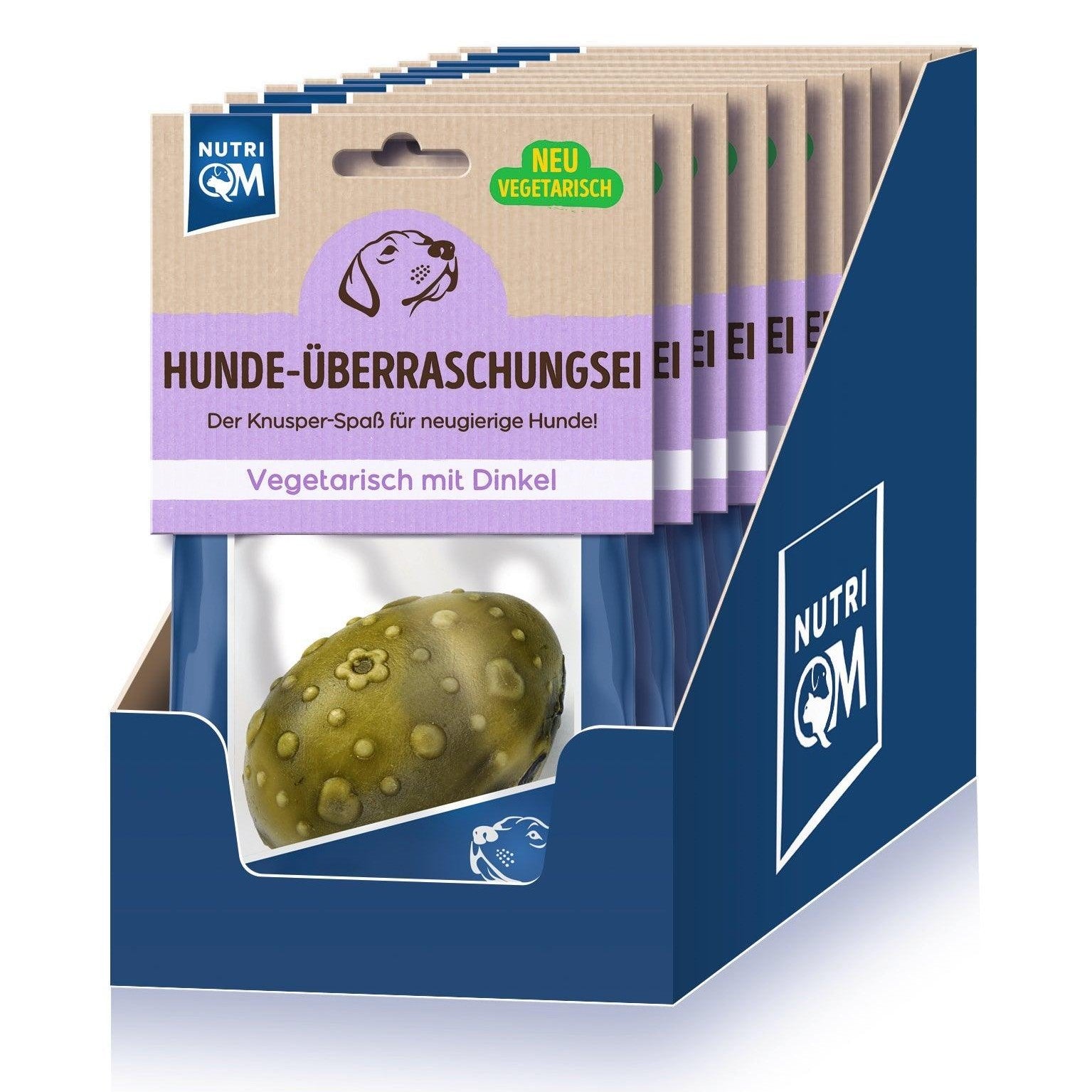 Artikel mit dem Namen NutriQM Hund Hunde-Überraschungsei Veggie Edition im Shop von zoo.de , dem Onlineshop für nachhaltiges Hundefutter und Katzenfutter.