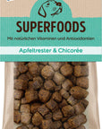 Artikel mit dem Namen NutriQM Hund Superfoods Apfeltrester & Chicorée im Shop von zoo.de , dem Onlineshop für nachhaltiges Hundefutter und Katzenfutter.