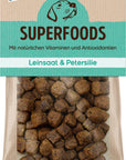 Artikel mit dem Namen NutriQM Hund Superfoods Leinsaat & Petersilie im Shop von zoo.de , dem Onlineshop für nachhaltiges Hundefutter und Katzenfutter.