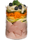 Fresh raw chicken zucchini carrots cabbage blueberries diabetic diet dog food layers