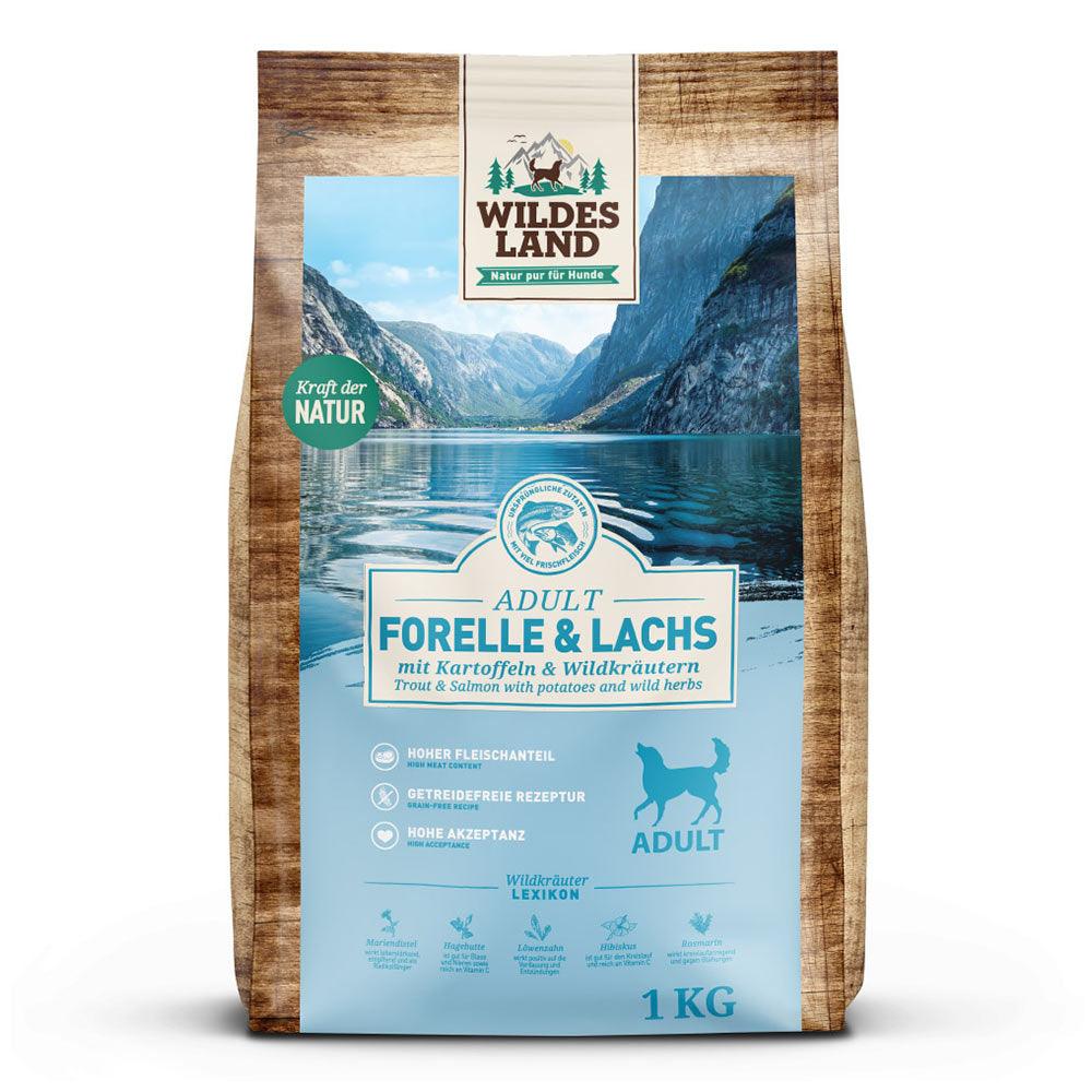 Wildes Land Hund Forelle und Lachs mit Kartoffeln und Wil... – zoo.de