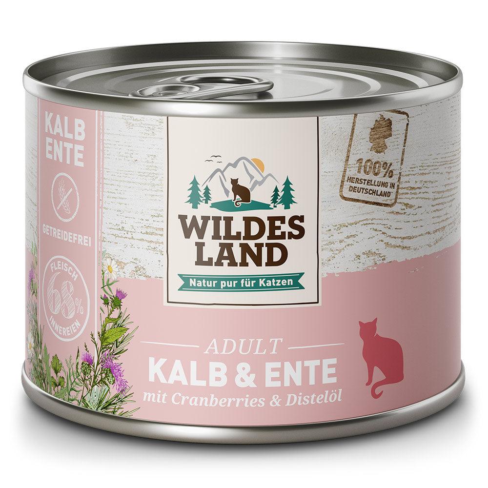Wildes Land Katze Kalb und Ente – Nassfutter getreidefrei – zoo.de