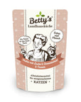 Artikel mit dem Namen Betty's Katze Huhn und Lachs im Shop von zoo.de , dem Onlineshop für nachhaltiges Hundefutter und Katzenfutter.