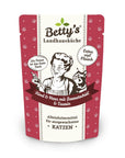 Artikel mit dem Namen Betty's Katze Rind & Herz im Shop von zoo.de , dem Onlineshop für nachhaltiges Hundefutter und Katzenfutter.
