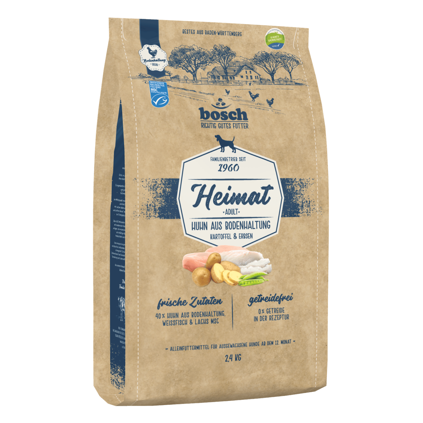 Artikel mit dem Namen Bosch Dog Heimat Adult Huhn Bodenhaltung im Shop von zoo.de , dem Onlineshop für nachhaltiges Hundefutter und Katzenfutter.