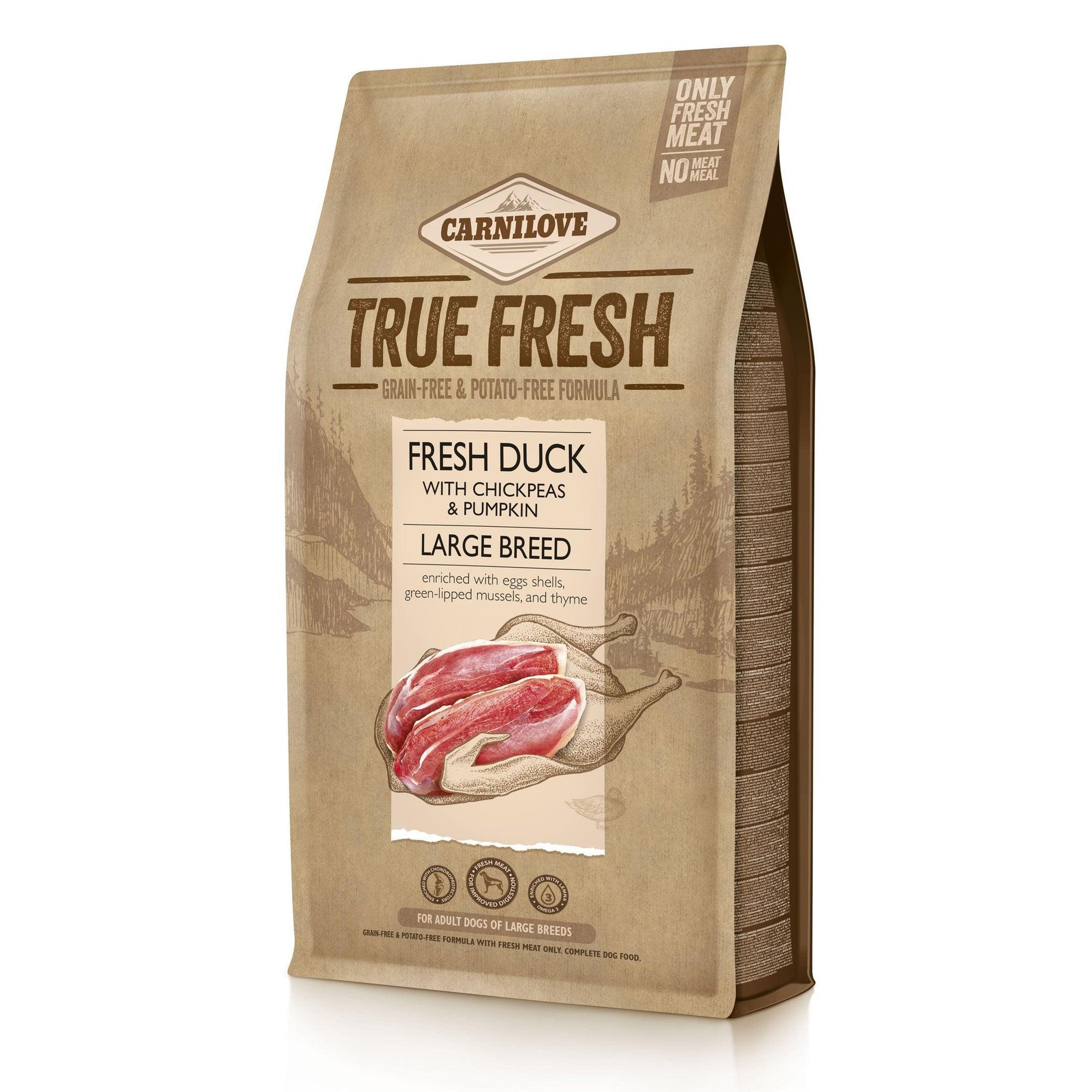 Artikel mit dem Namen Carnilove Dog Adult True Fresh Large Breeds im Shop von zoo.de , dem Onlineshop für nachhaltiges Hundefutter und Katzenfutter.