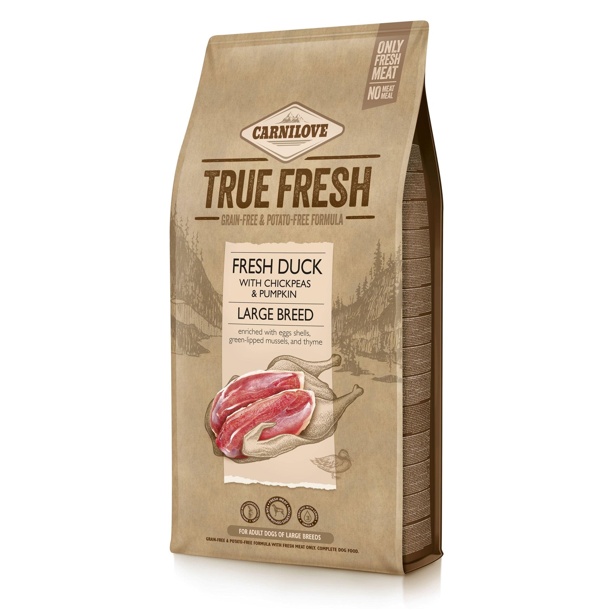 Artikel mit dem Namen Carnilove Dog Adult True Fresh Large Breeds im Shop von zoo.de , dem Onlineshop für nachhaltiges Hundefutter und Katzenfutter.