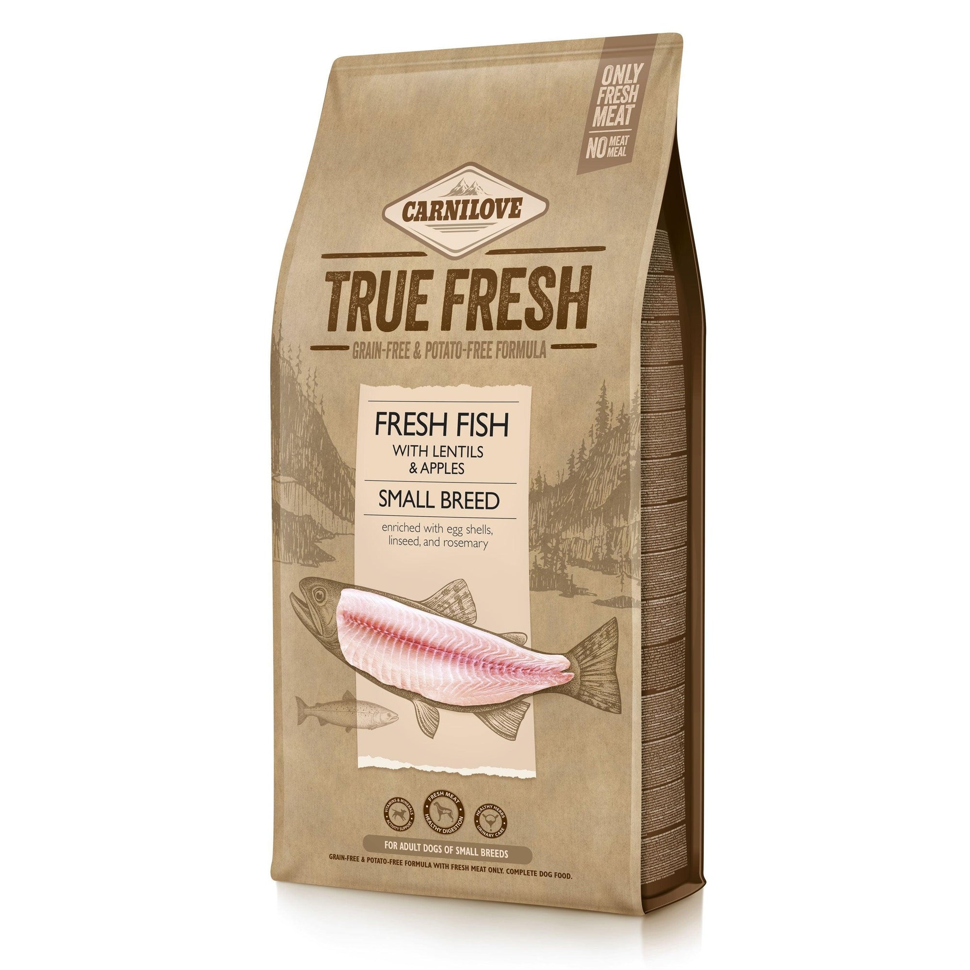 Artikel mit dem Namen Carnilove Dog Adult True Fresh Small Breeds im Shop von zoo.de , dem Onlineshop für nachhaltiges Hundefutter und Katzenfutter.