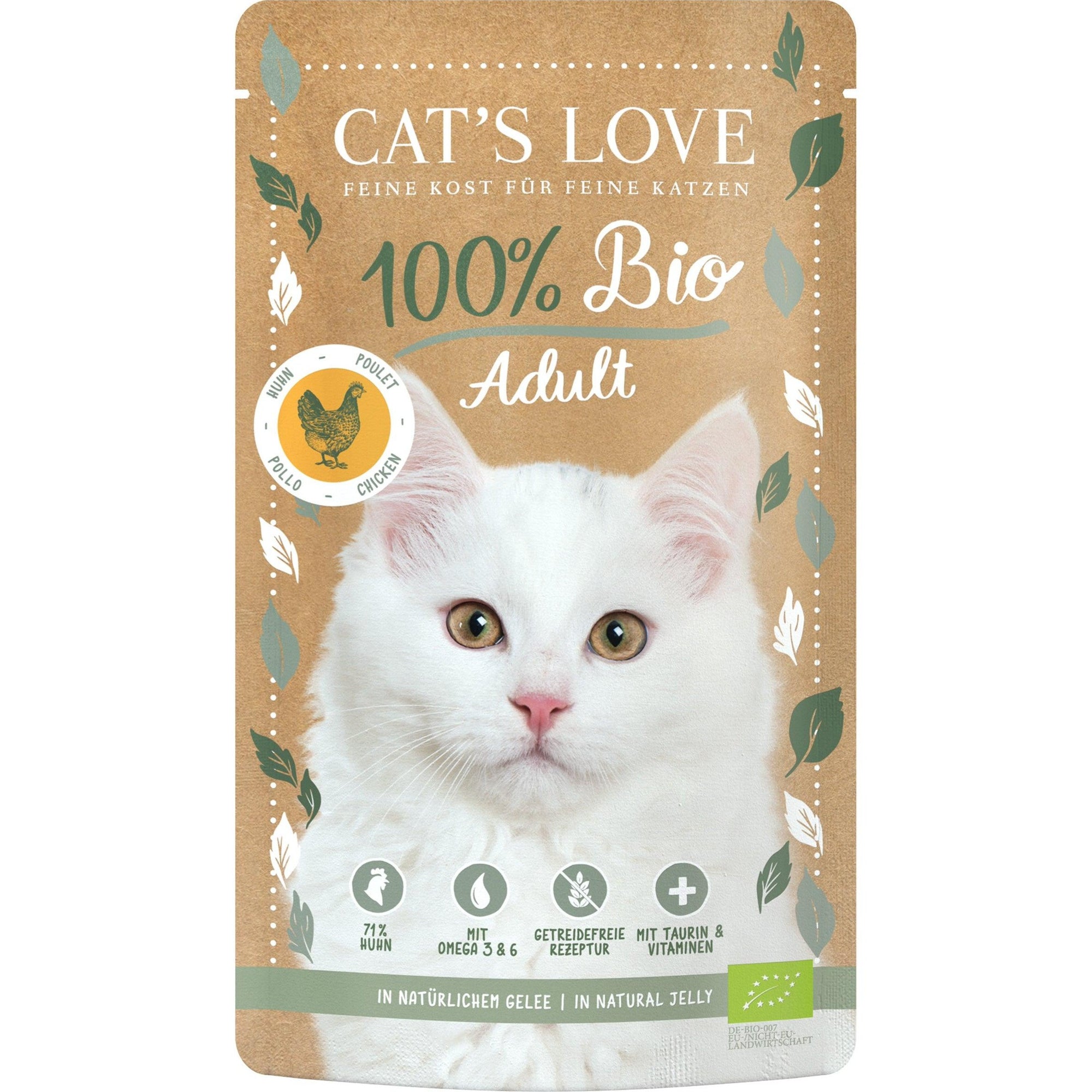 Artikel mit dem Namen CATSLOVE BIO Huhn im Shop von zoo.de , dem Onlineshop für nachhaltiges Hundefutter und Katzenfutter.